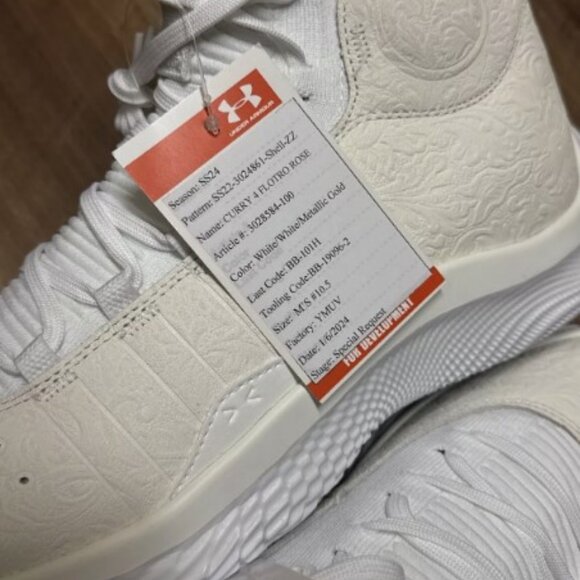 DS SAMPLE CURRY 4 FLOTRO ROSES PE PROMO WHITE SZ 10.5 mvp i iv finals ii 2 main image 6